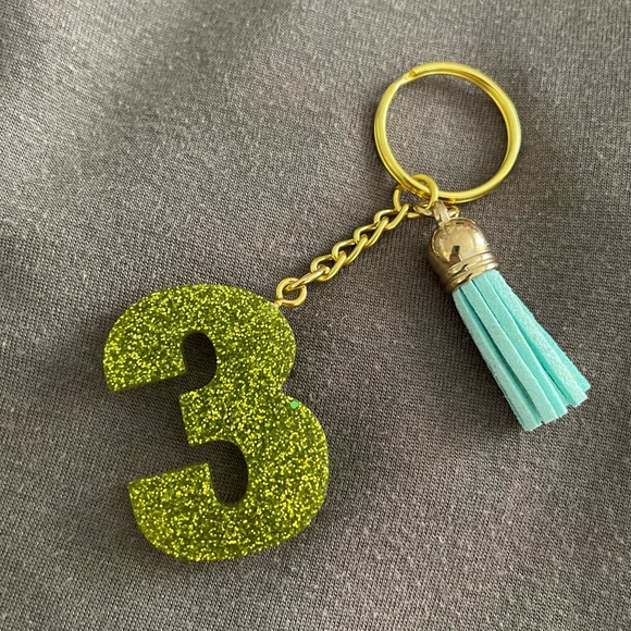 Hand Crafted Accessories - Handmade Number "3" Keychain